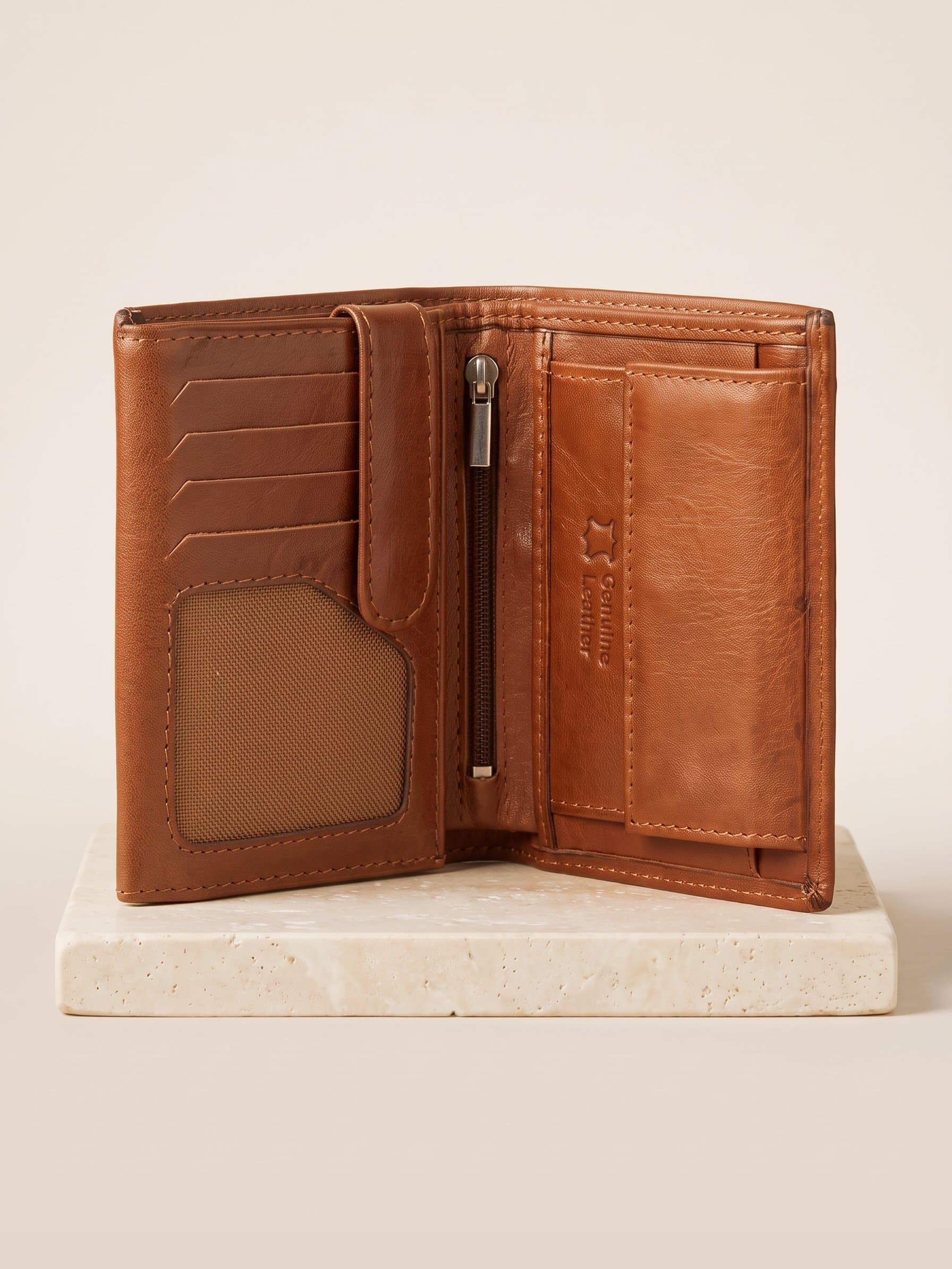 Libra Klasik Deri Cüzdan – 12 cm – Taba