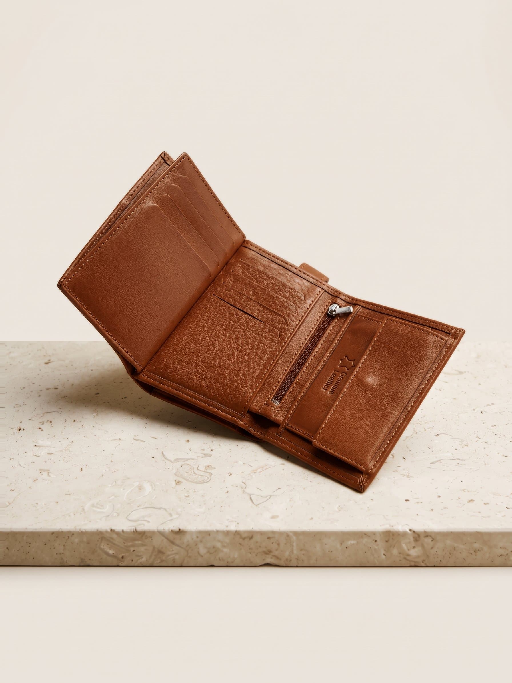 Libra Klasik Deri Cüzdan – 12 cm – Taba