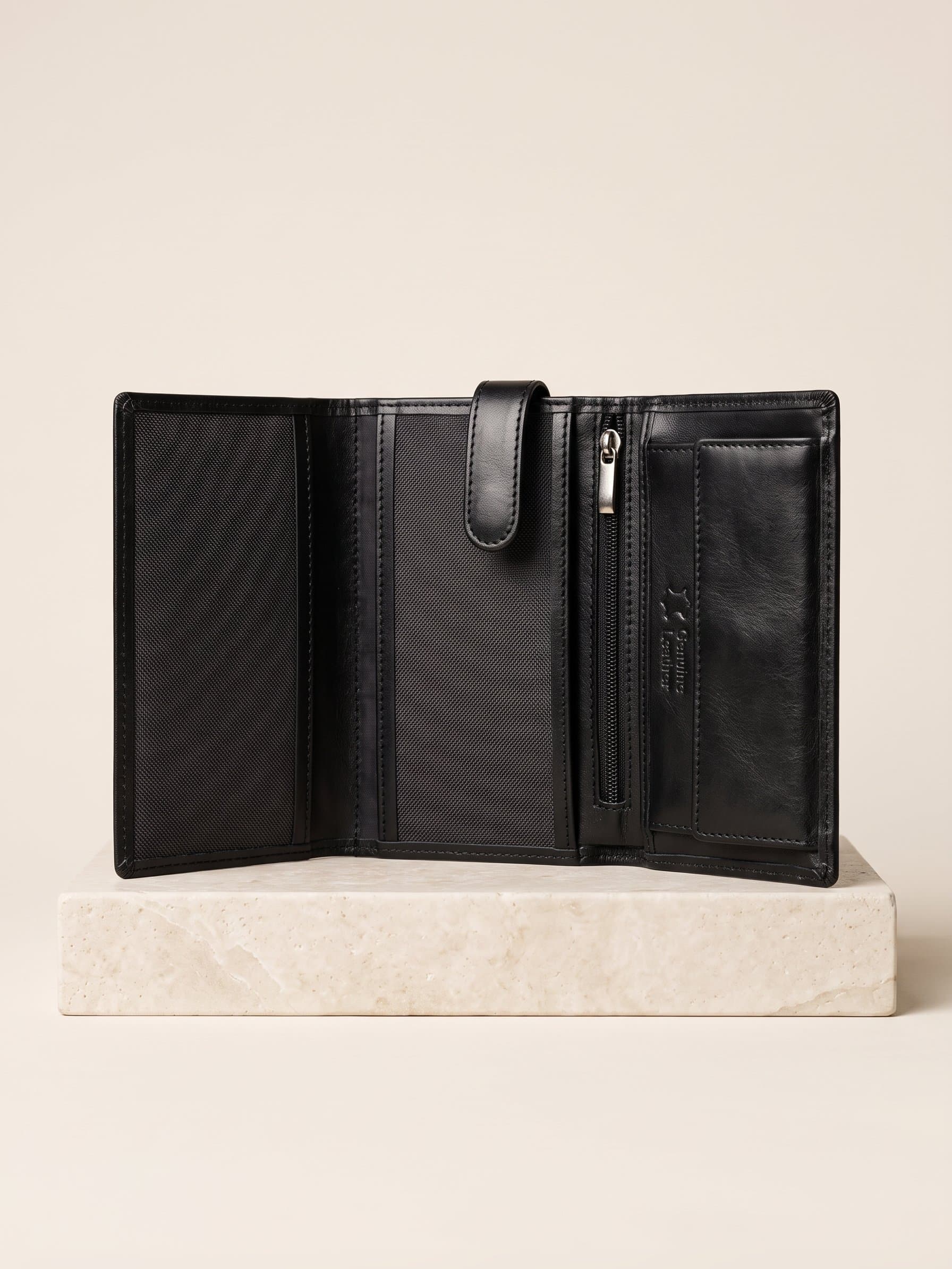 Libra Klasik Deri Cüzdan – 12 cm – Siyah