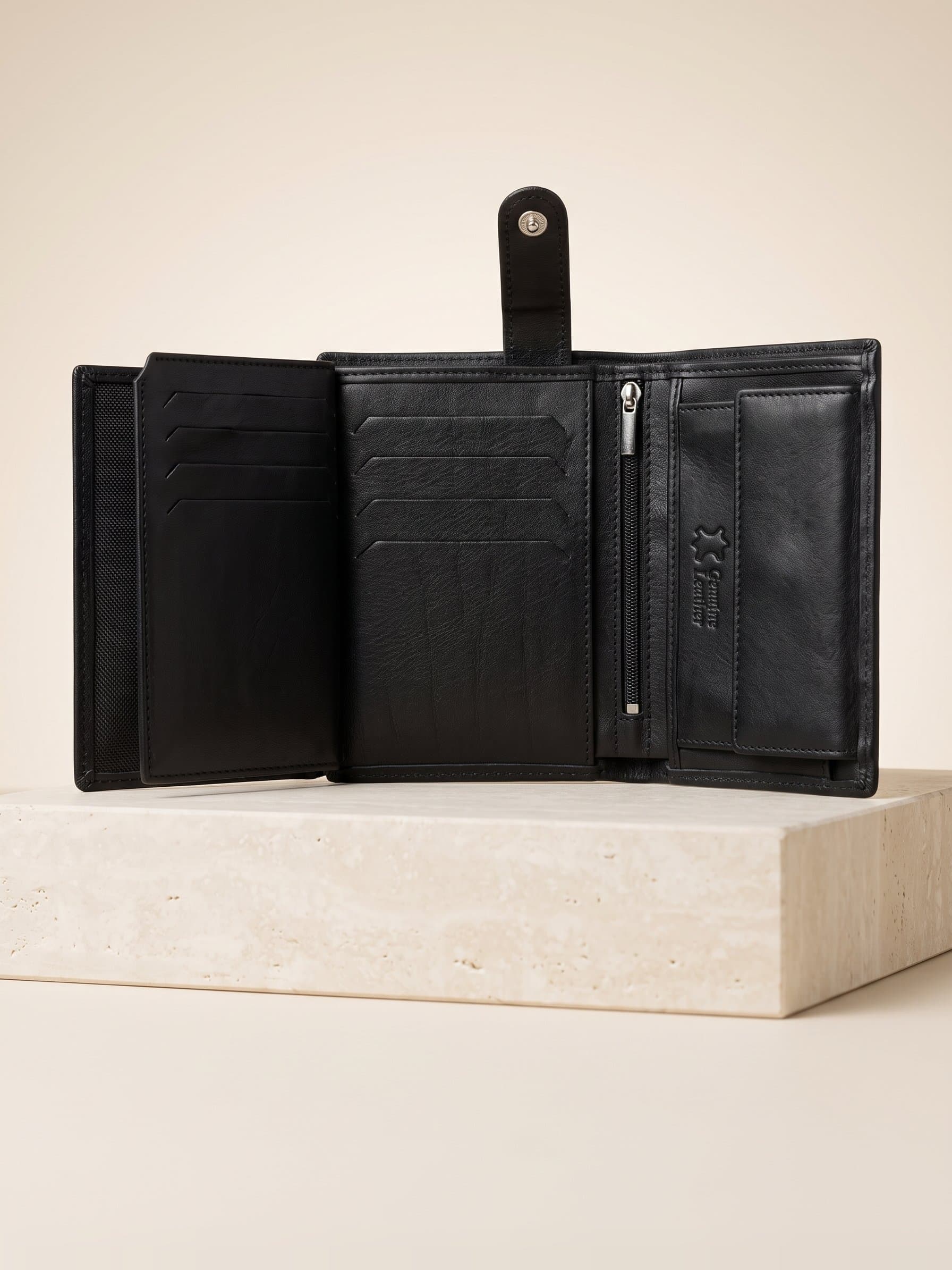 Libra Klasik Deri Cüzdan – 12 cm – Siyah